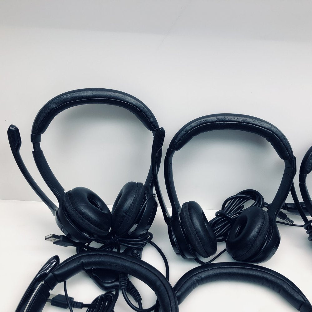 Lot of 14 Logitech USB Headsets w/ Mic & Inline Volume Control