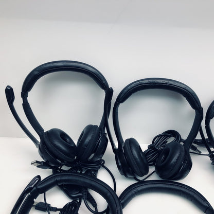 Lot of 14 Logitech USB Headsets w/ Mic & Inline Volume Control