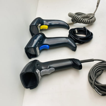Lot of 3 Barcode Scanners: Zebra DS2208, Datalogic Gryphon GD4132, Wasp