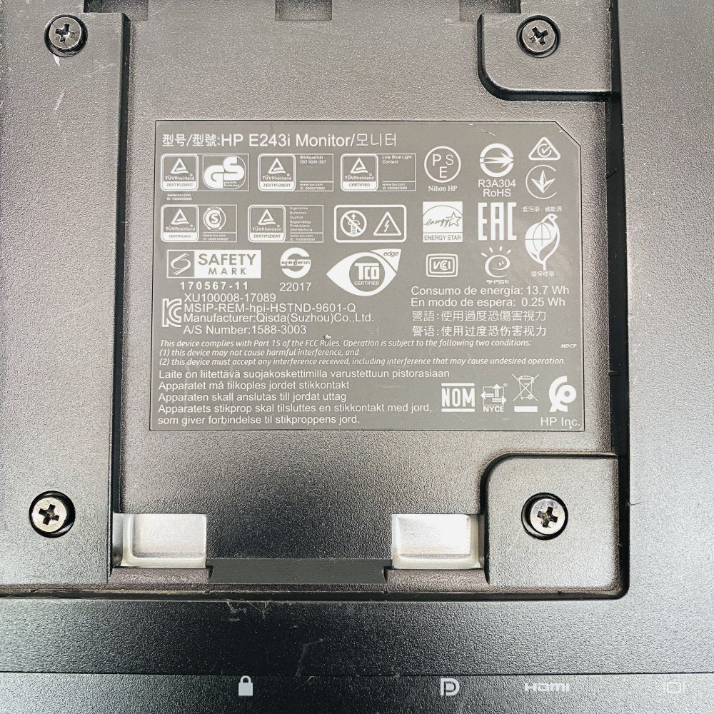 HP E243i 24" IPS Monitor - HDMI/DP/VGA, Used, Scratched