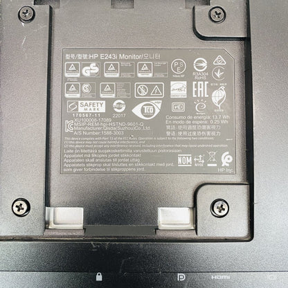 HP E243i 24" IPS Monitor - HDMI/DP/VGA, Used, Scratched