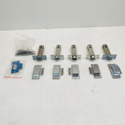 Tubular Door Latch Bolts with Strike Plates Lot of 5 Heavy Duty