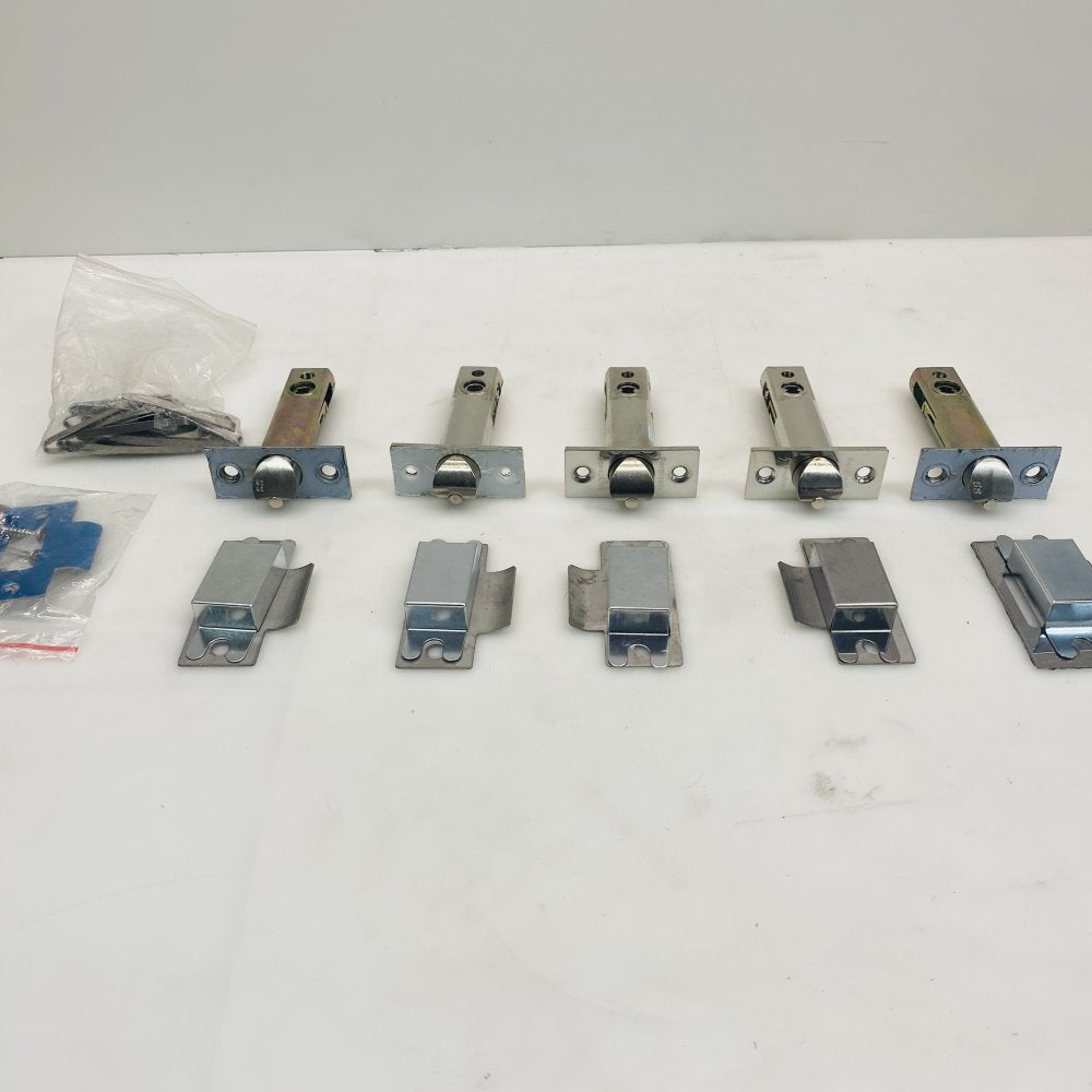 Tubular Door Latch Bolts with Strike Plates Lot of 5 Heavy Duty