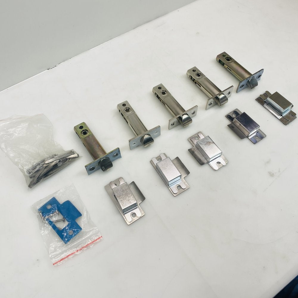 Tubular Door Latch Bolts with Strike Plates Lot of 5 Heavy Duty