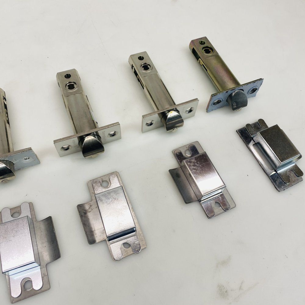 Tubular Door Latch Bolts with Strike Plates Lot of 5 Heavy Duty