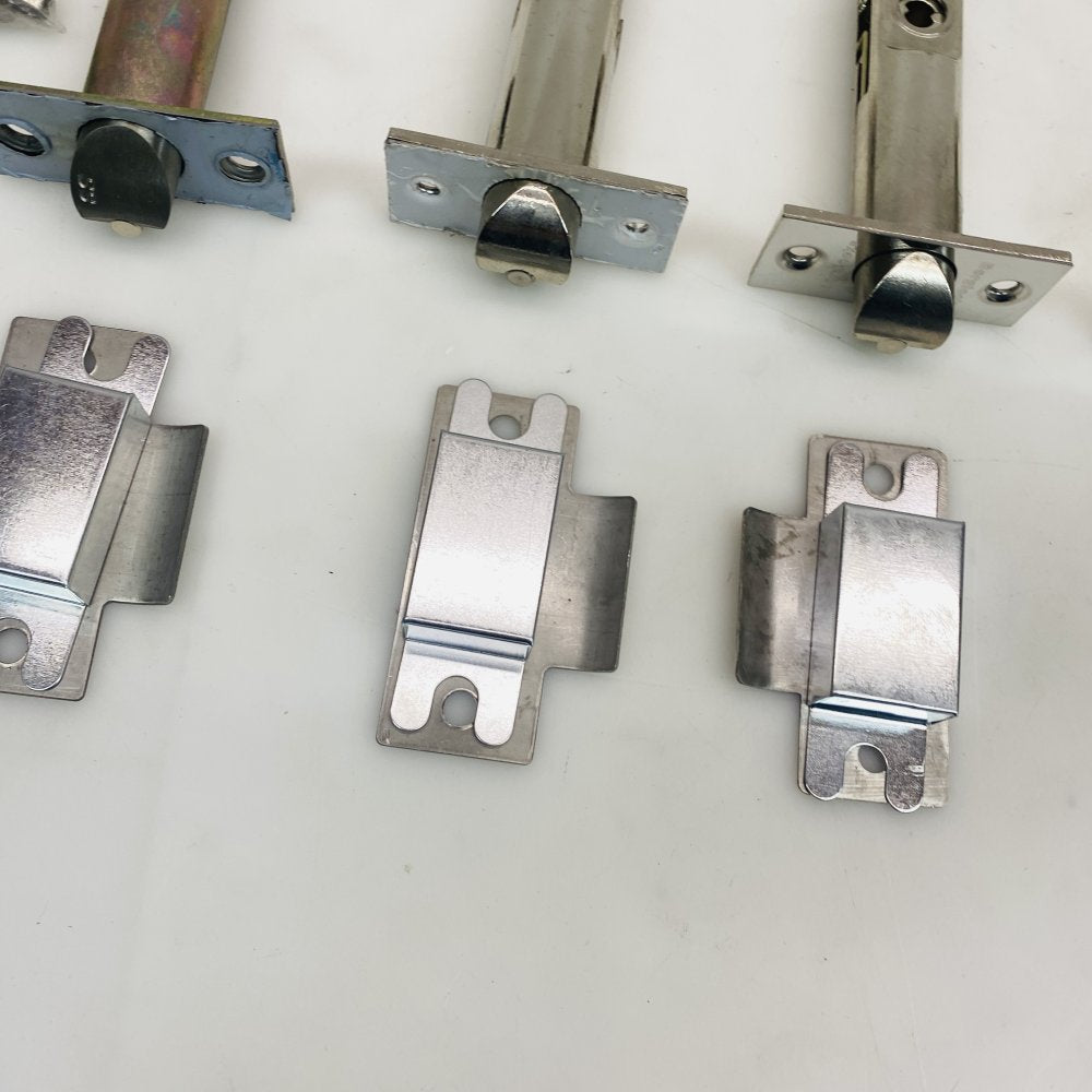 Tubular Door Latch Bolts with Strike Plates Lot of 5 Heavy Duty