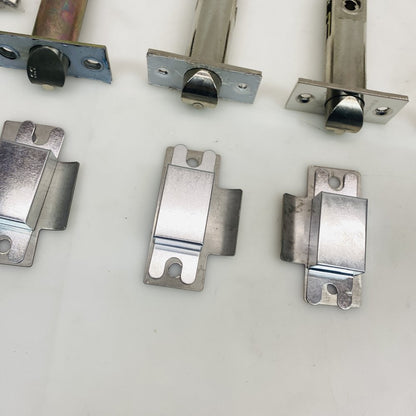 Tubular Door Latch Bolts with Strike Plates Lot of 5 Heavy Duty