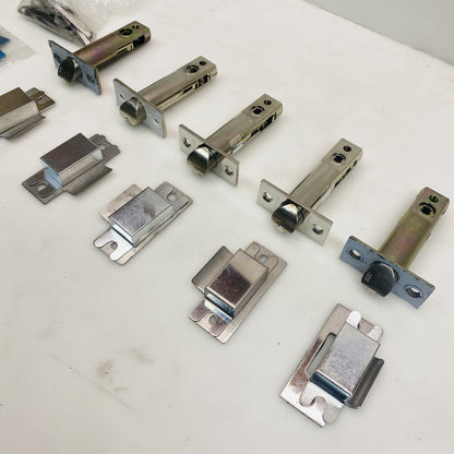 Tubular Door Latch Bolts with Strike Plates Lot of 5 Heavy Duty