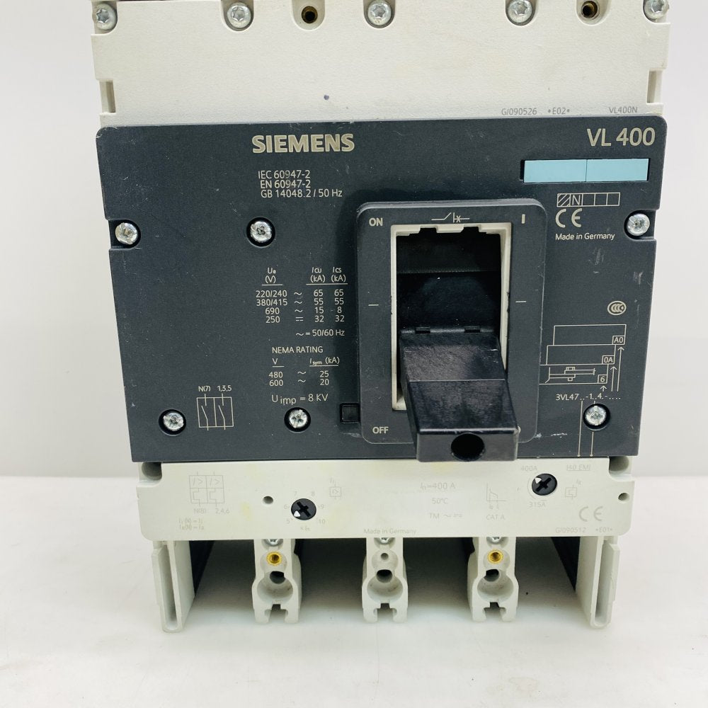 SIEMENS VL400 400A Molded Case Circuit Breaker MCCB 3VL47 Series Grade-C