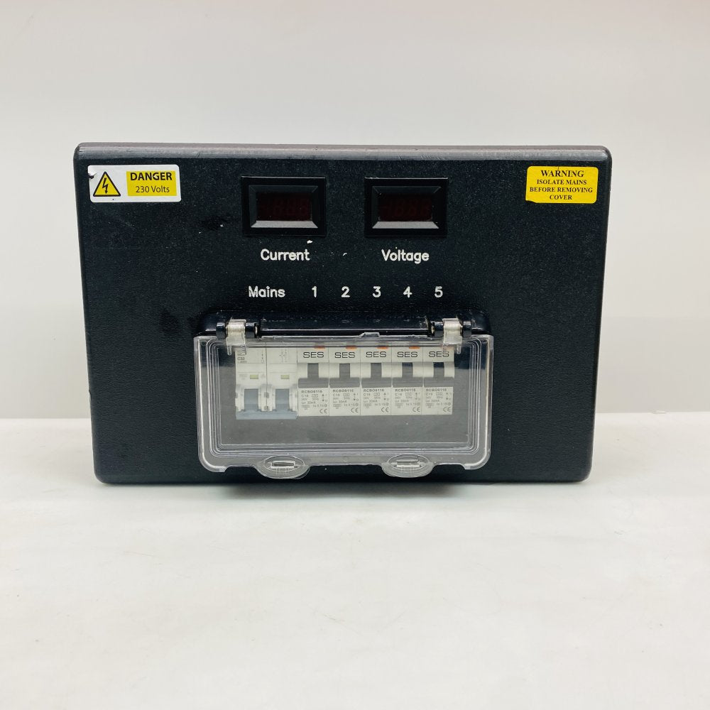 SES Light Pole Distribution Box 32A Mains 5-Way RCBOs C16 230V  Grade-C