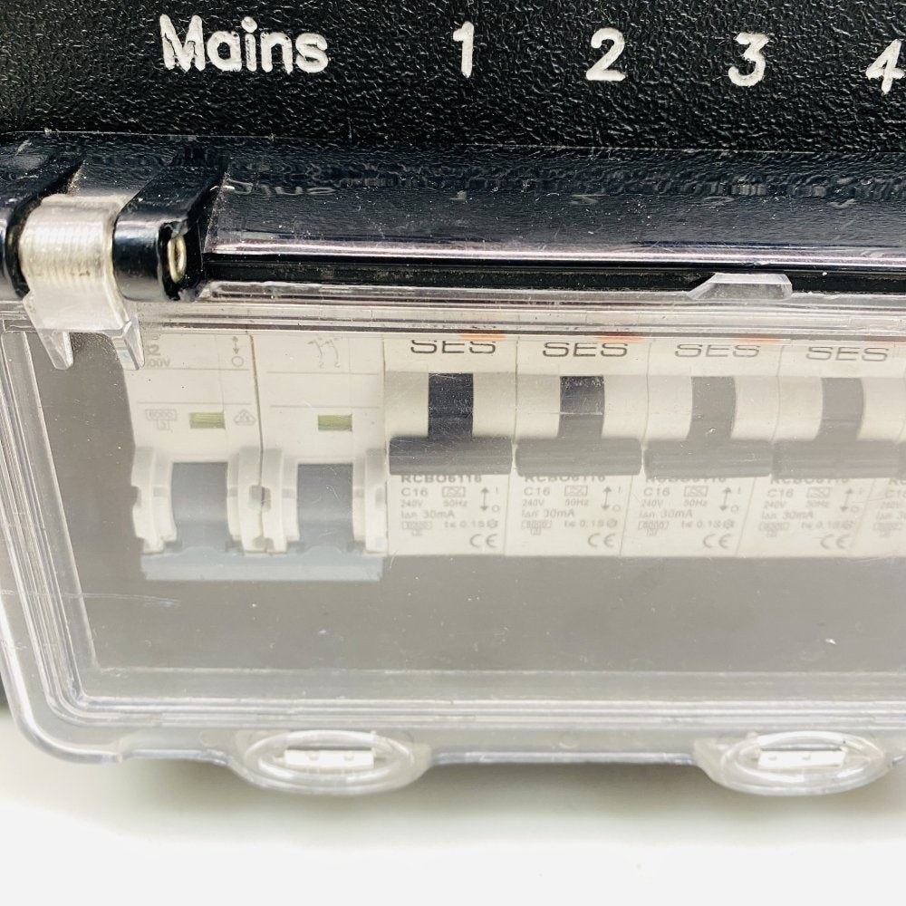 SES Light Pole Distribution Box 32A Mains 5-Way RCBOs C16 230V  Grade-C