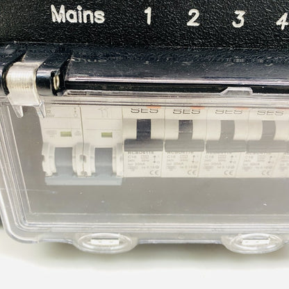 SES Light Pole Distribution Box 32A Mains 5-Way RCBOs C16 230V  Grade-C