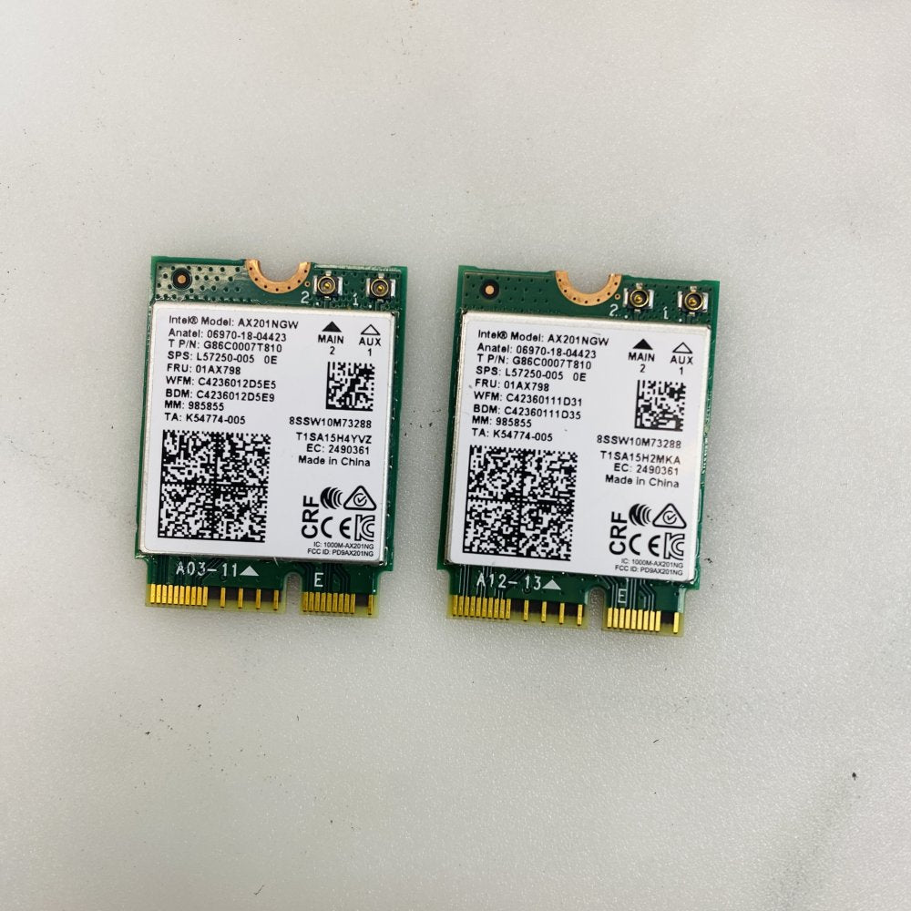 Intel AX201NGW M.2 WiFi 6 Wireless Card Lot of 2 Grade-A