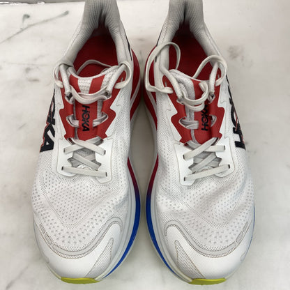 HOKA Skyward X Men's UK 8.5 Running Shoes White Red Blue - Good Used