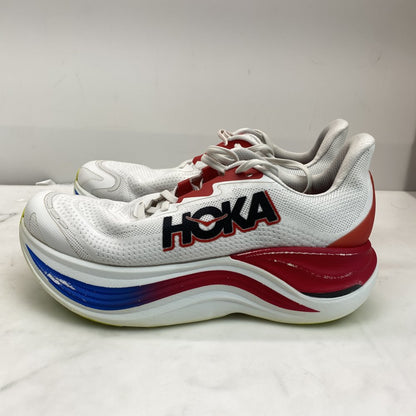 HOKA Skyward X Men's UK 8.5 Running Shoes White Red Blue - Good Used