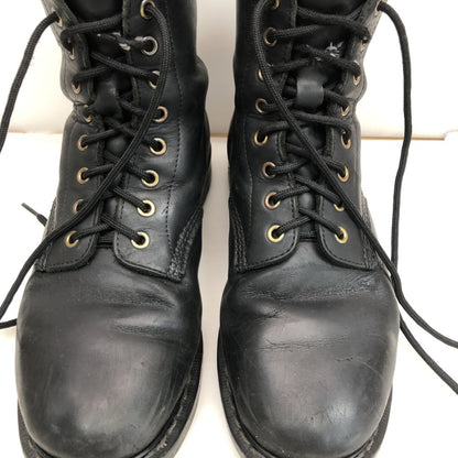 Solovair Black Greasy 8 Eye Boot - UK 8 & Commando Soles