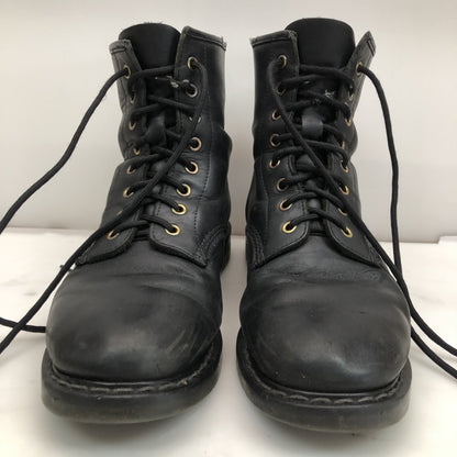 Solovair Black Greasy 8 Eye Boot - UK 8 & Commando Soles