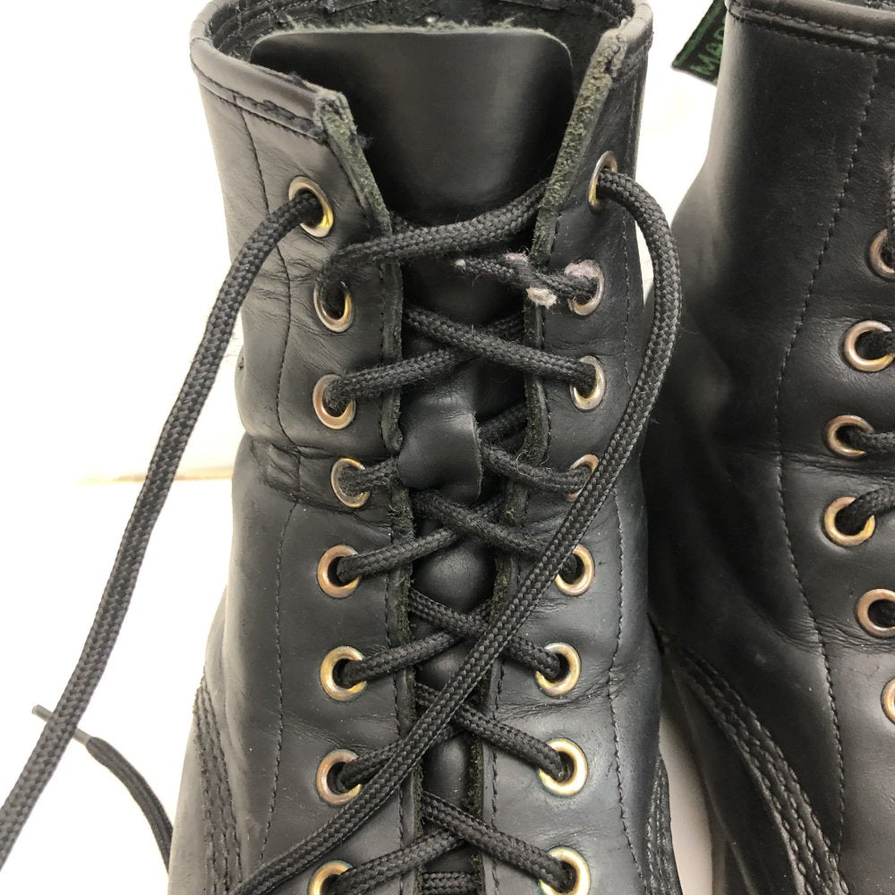 Solovair Black Greasy 8 Eye Boot - UK 8 & Commando Soles