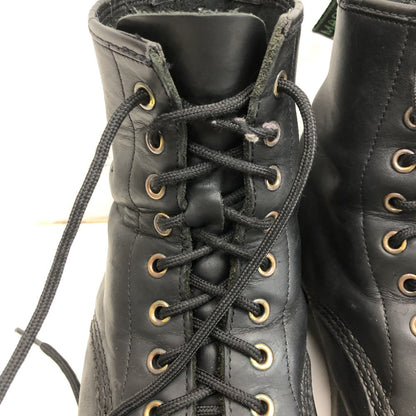 Solovair Black Greasy 8 Eye Boot - UK 8 & Commando Soles