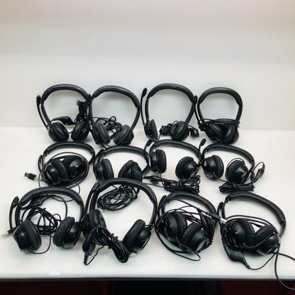 Job Lot IT Office Headsets 14x Logitech USB Headsets & 1x Jabra ENC010 Headset