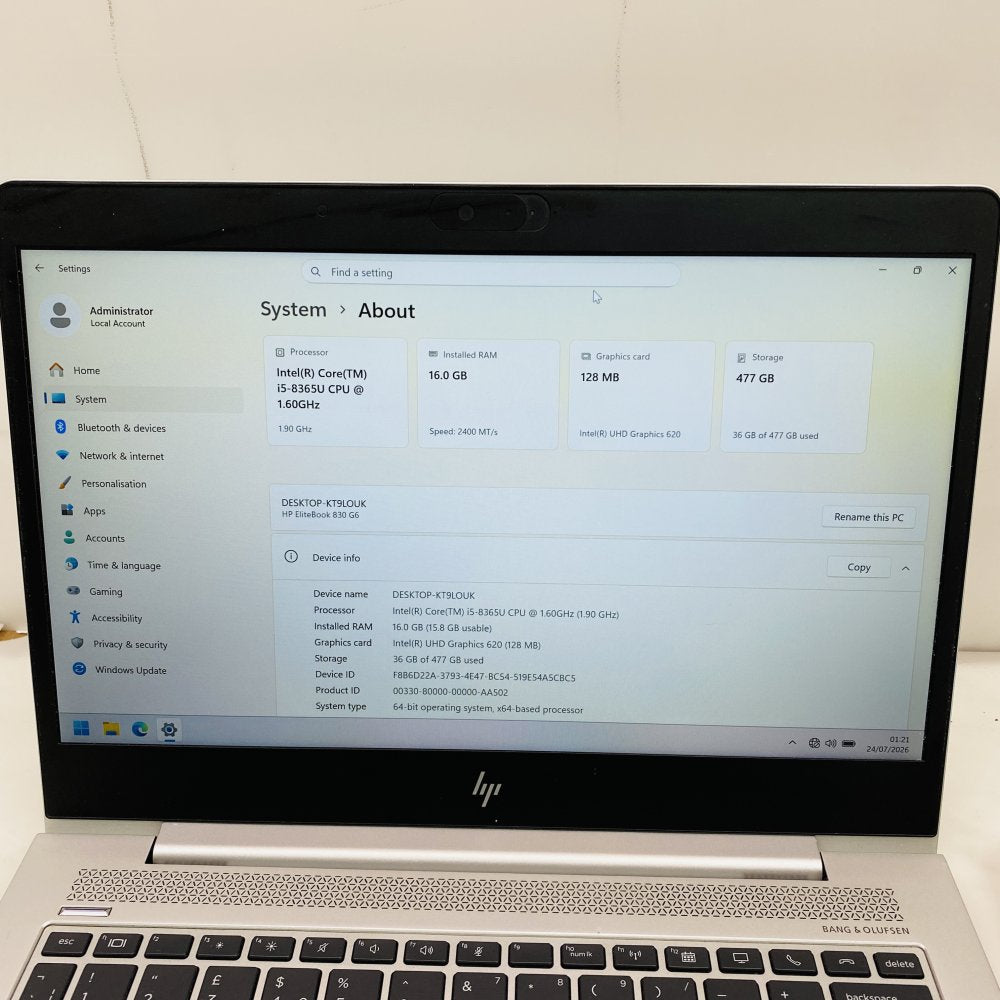 HP EliteBook 830 G6 i5-8365U 16GB 512GB SSD Windows 11 Laptop Grade C