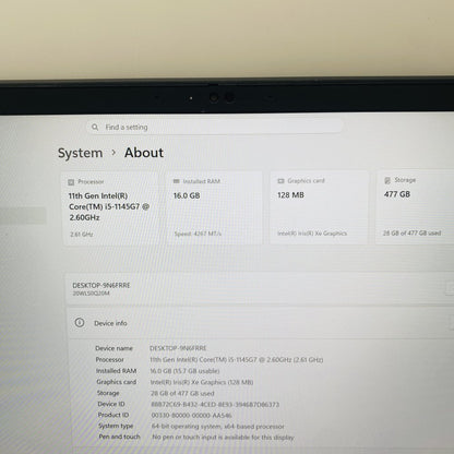 Lenovo ThinkPad X13 Gen 2 i5-1145G7 16GB 477GB SSD Magnesium Chassis Grade B