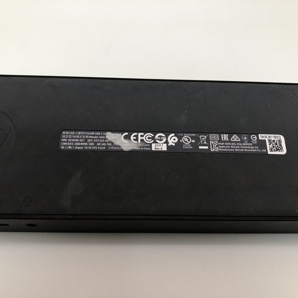 HP USB 3.0 3005pr & Thunderbolt 3 USB-C Docking Stations w/ PSU Job Lot 5x