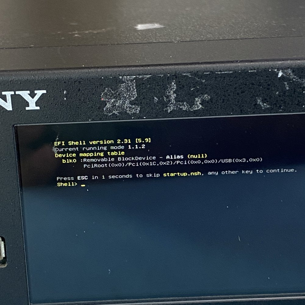 Sony PMW-PZ1 4K Memory Player SxS Card Reader Faulty Boots to EFI Shell w/ PSU