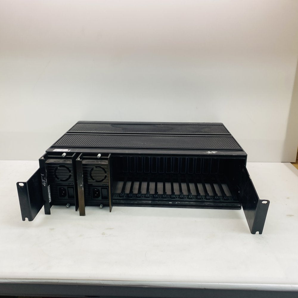 Meridian SR-2000PC 14-Slot Rackmount Fiber Optic Chassis Dual PSU - Used