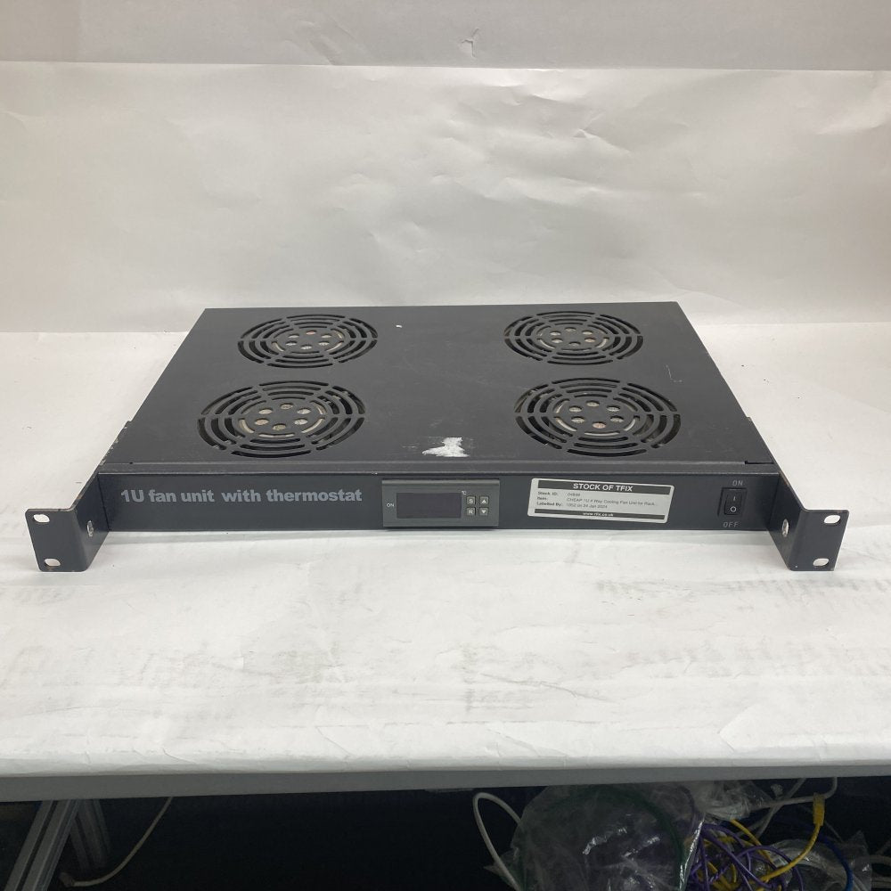 Industrial 1U 4Fan Rack Cooling Unit Thermostat Sensor IEC Power Rackmount