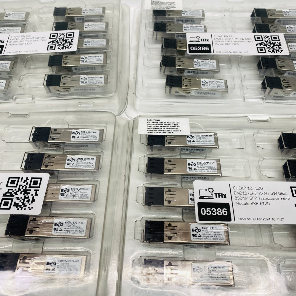 40 x Gigabit SFP Transceiver, E2O EM212-LP3TA-MT 850nm LC, 1.25Gbps