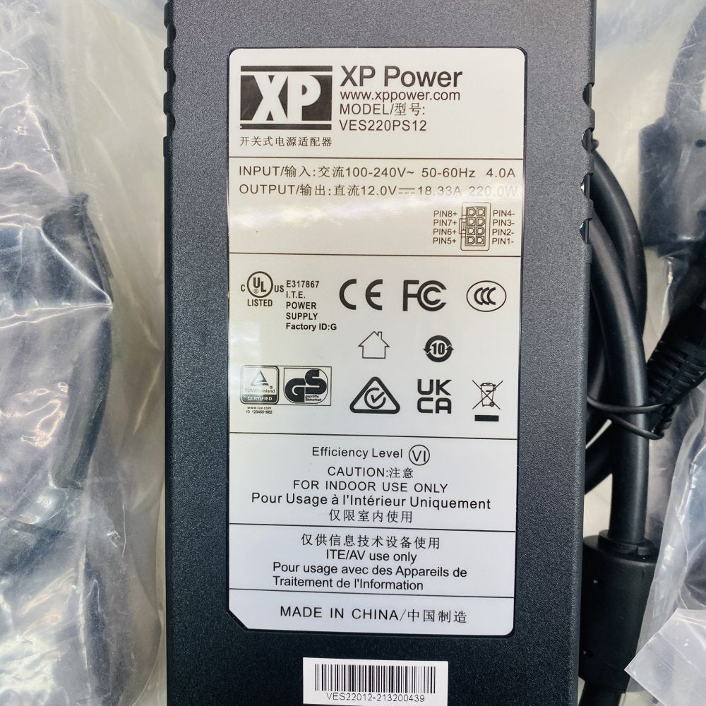 9 x AC-DC Power Adapter XP Power 220W 12V 6-Pin DIN Universal Input UL CE
