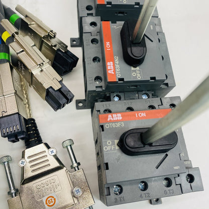 Lot of Industrial & AV Equipment – ABB Switch, Crestron 4K TX, Cisco Cables