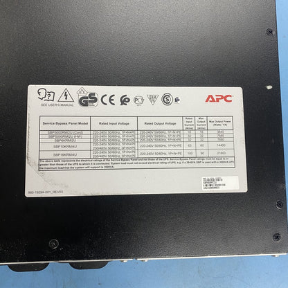 APC SBP6KRMI2U Rack-mount 220-240V Bypass Panel IEC Outlets IT Use