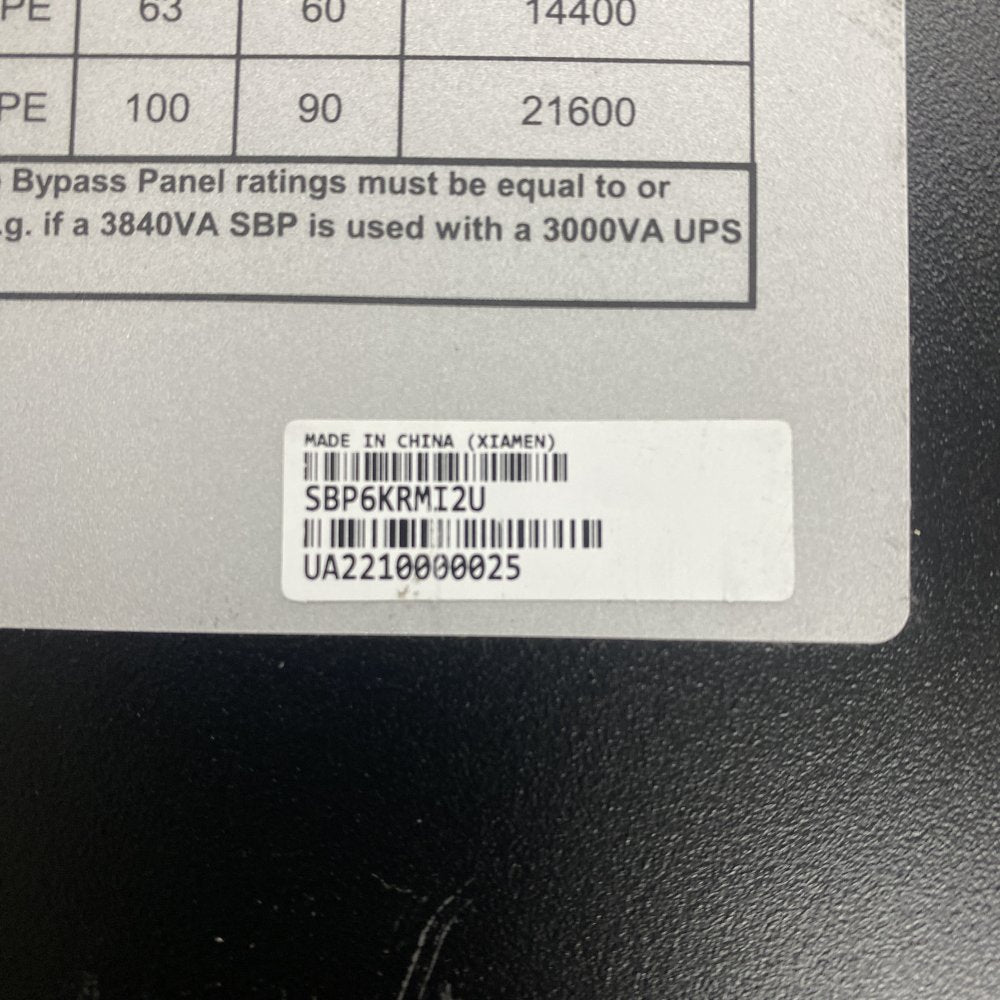 APC SBP6KRMI2U Rack-mount 220-240V Bypass Panel IEC Outlets IT Use