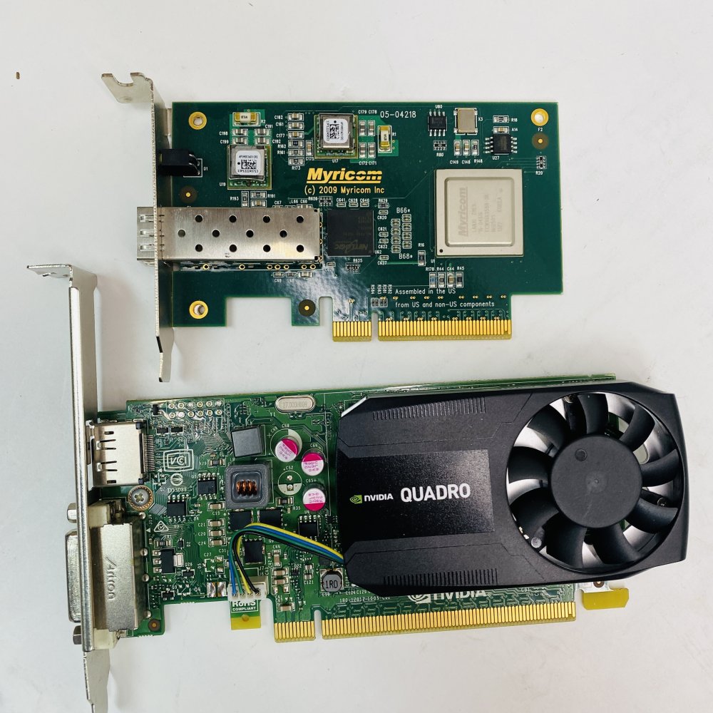 Professional 10GbE SFP+ PCIe Myricom 05-04218 plus NVIDIA Quadro PCIe DVI DP