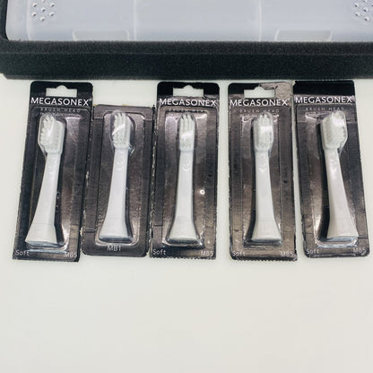 Personal Ultrasonic Toothbrush Megasonex M8 Ultrasound Charger 5x Brush Heads