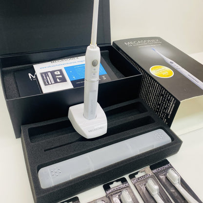 Personal Ultrasonic Toothbrush Megasonex M8 Ultrasound Charger 5x Brush Heads