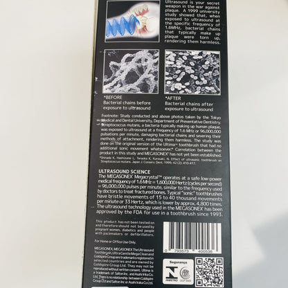 Personal Ultrasonic Toothbrush Megasonex M8 Ultrasound Charger 5x Brush Heads