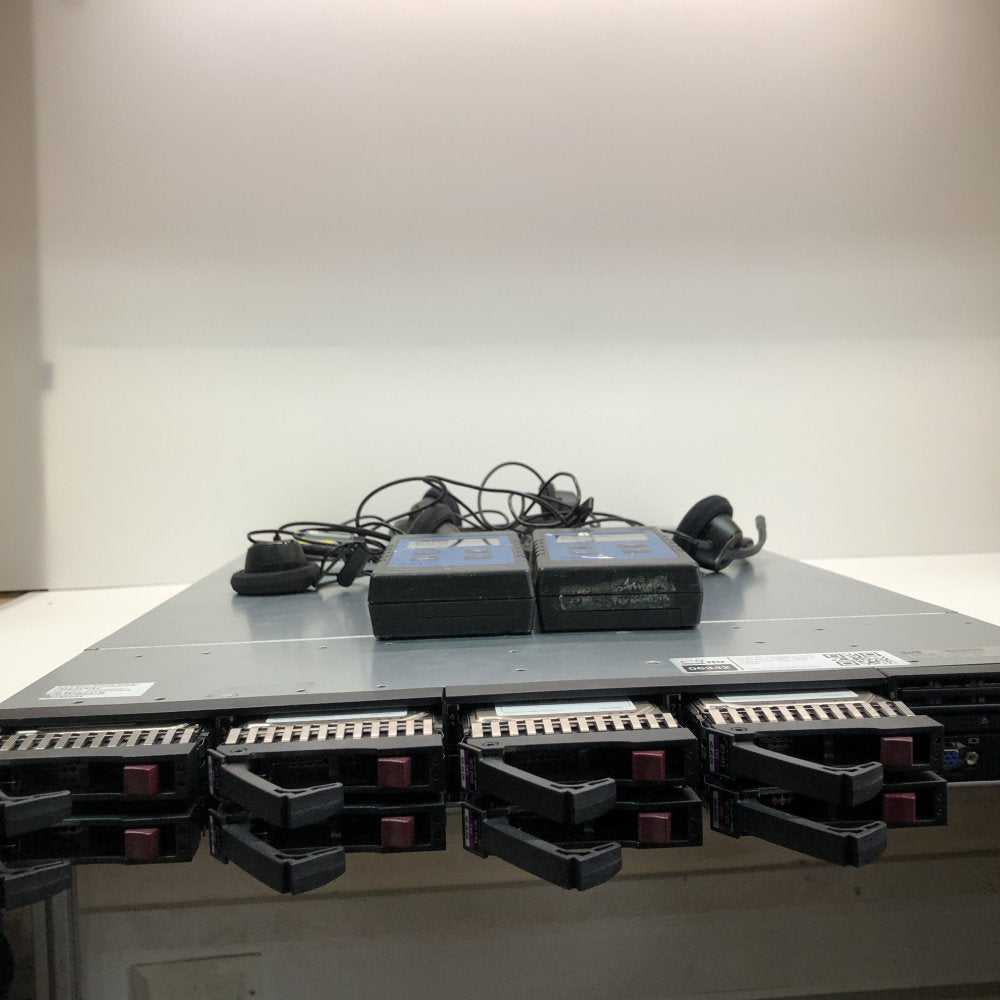 HP DL360 G7 Server Dual Xeon E5630 49GB RAM 8x146GB HDD + EXFO + Headsets