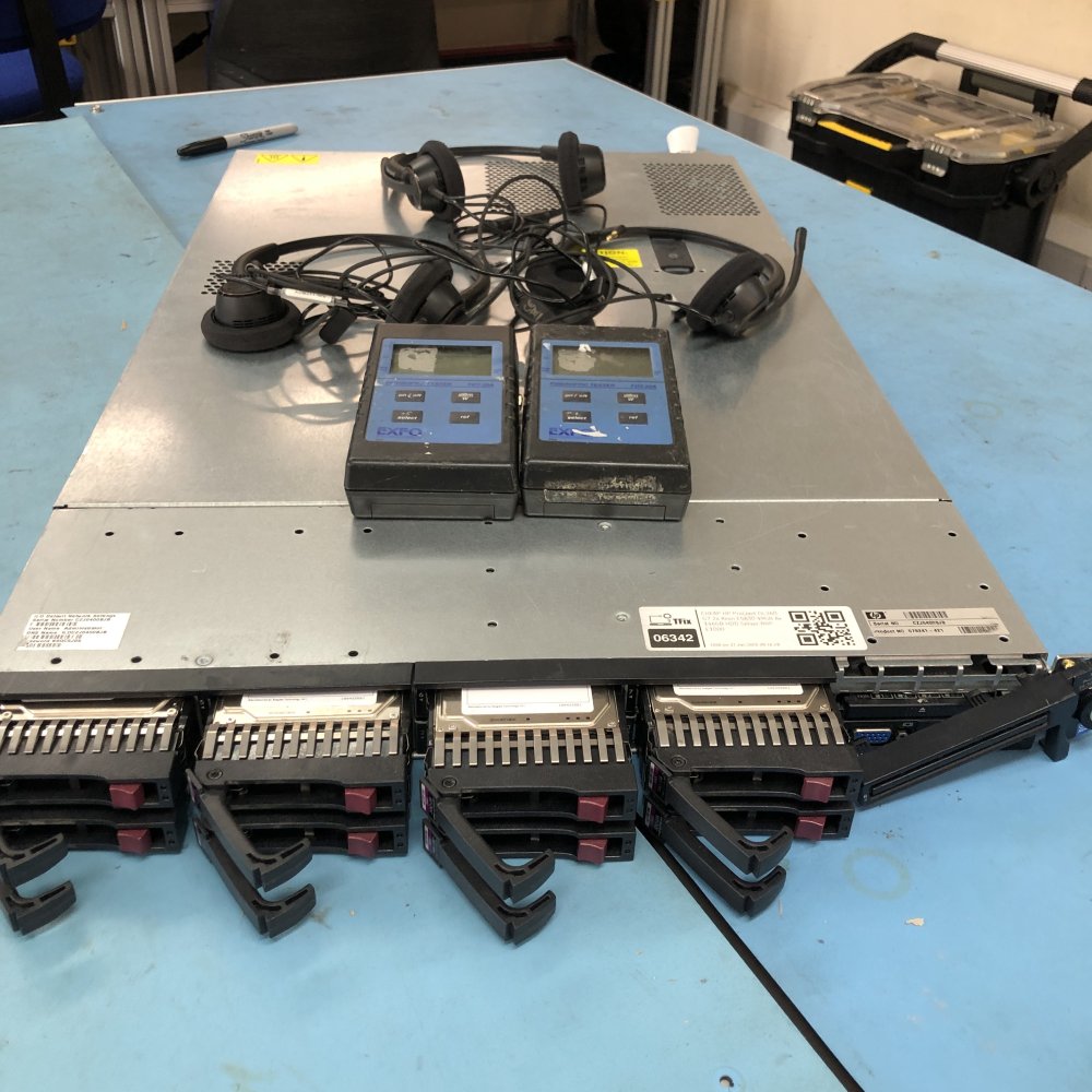 HP DL360 G7 Server Dual Xeon E5630 49GB RAM 8x146GB HDD + EXFO + Headsets
