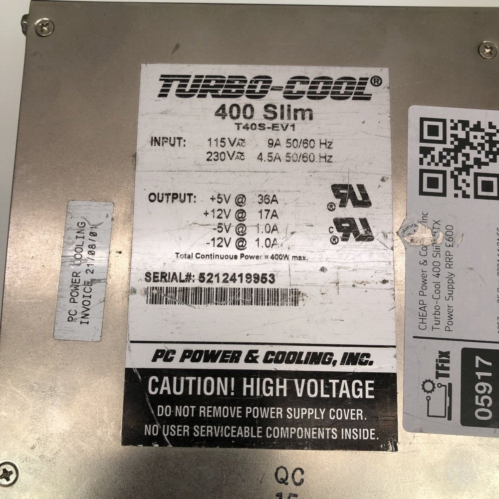 Bundle Power & Cooling Turbo-Cool 400W ATX Power Industrial Efficient