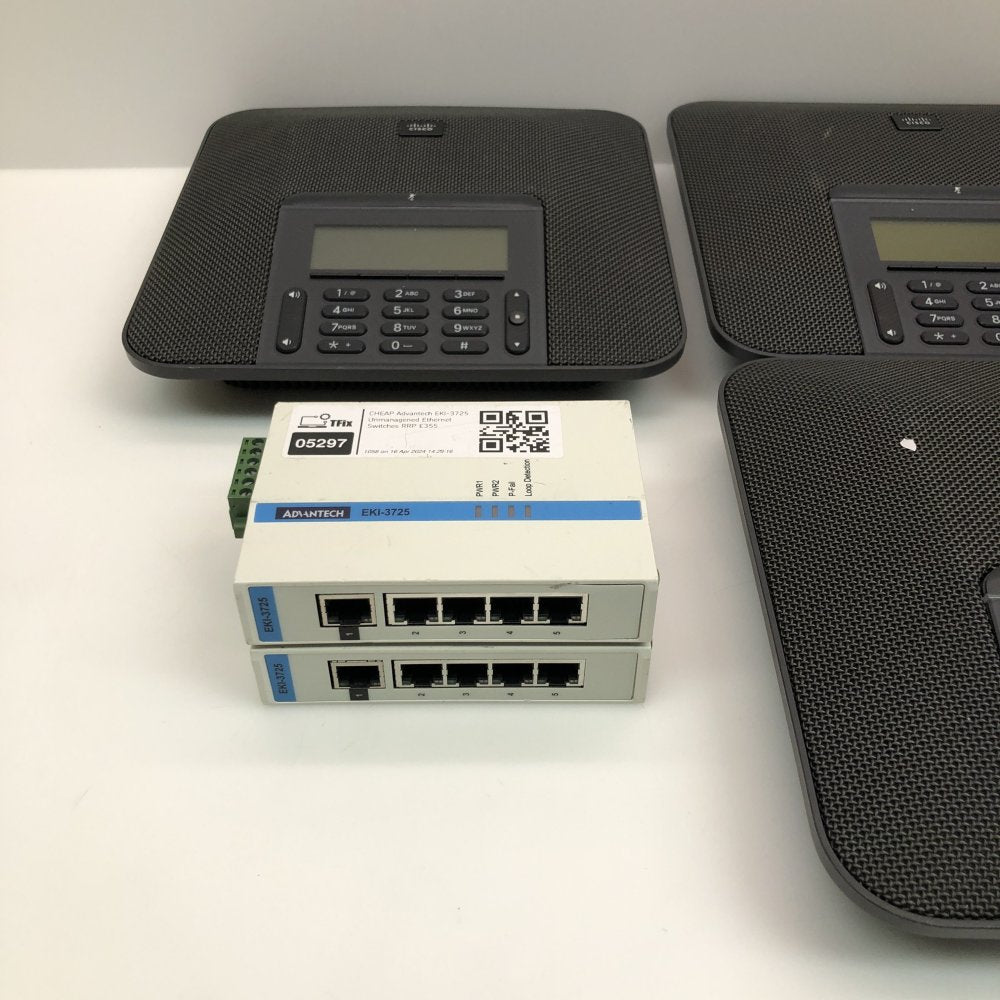 2x Advantech EKI-3725 Ethernet Switch + 3x Cisco CP-7832 IP Conference Phones