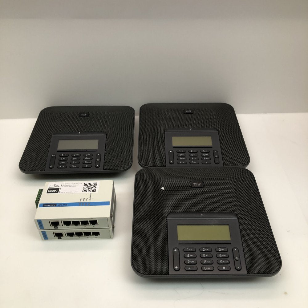 2x Advantech EKI-3725 Ethernet Switch + 3x Cisco CP-7832 IP Conference Phones