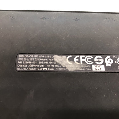 HP HSA-B0005S Dual 4K USB-C Docking Station Ethernet Portable Black