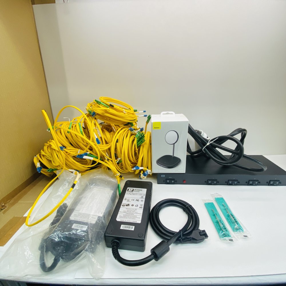 Electronics Bundle – JBC Cartridges, Fibre Cables, 24V PSU, HP PDU, Baseus Stand