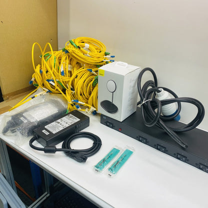 Electronics Bundle – JBC Cartridges, Fibre Cables, 24V PSU, HP PDU, Baseus Stand