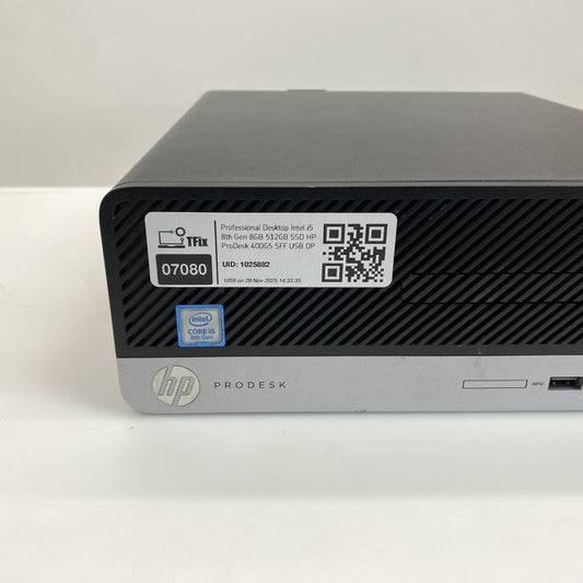 Professional Desktop Intel i5 8th 8GB 512GB SSD HP ProDesk 400G5 SFF USB DP VGA