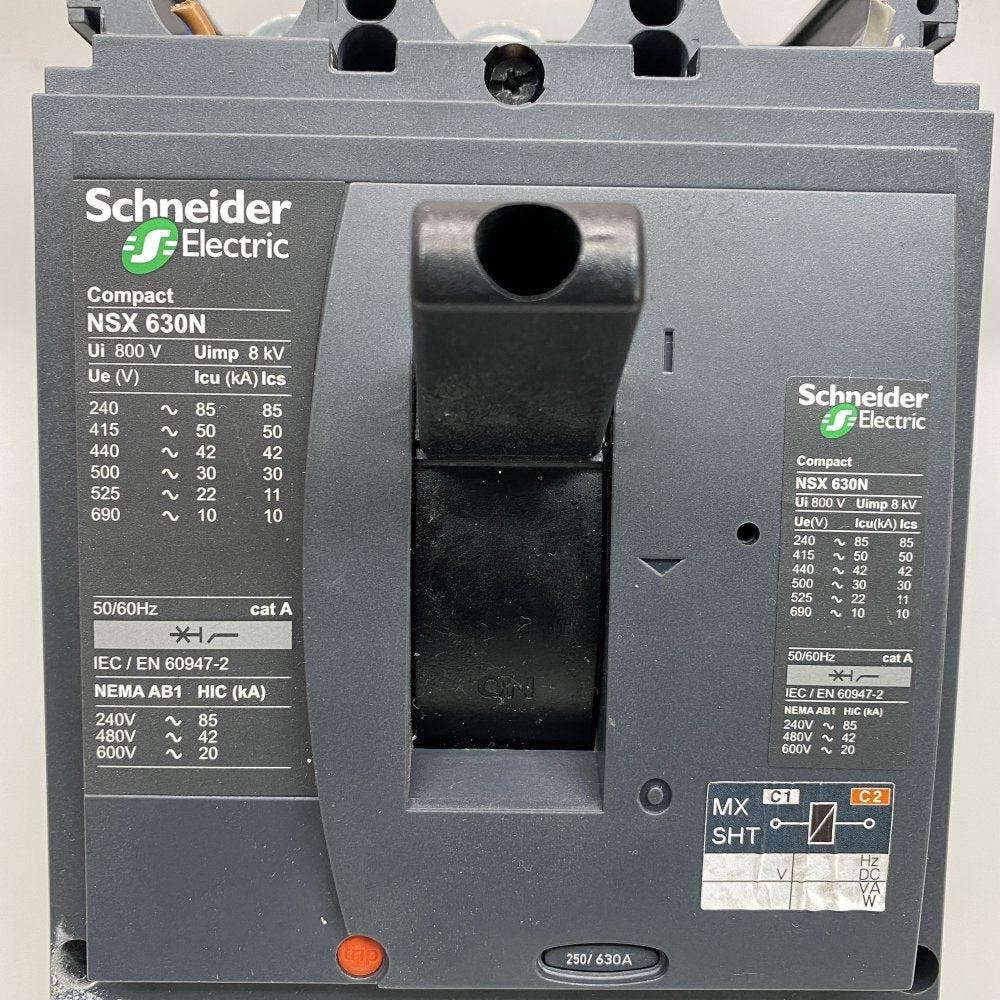 Industrial MCCB Micrologic NSX630N Schneider Electric 3P 630A LCD Meter