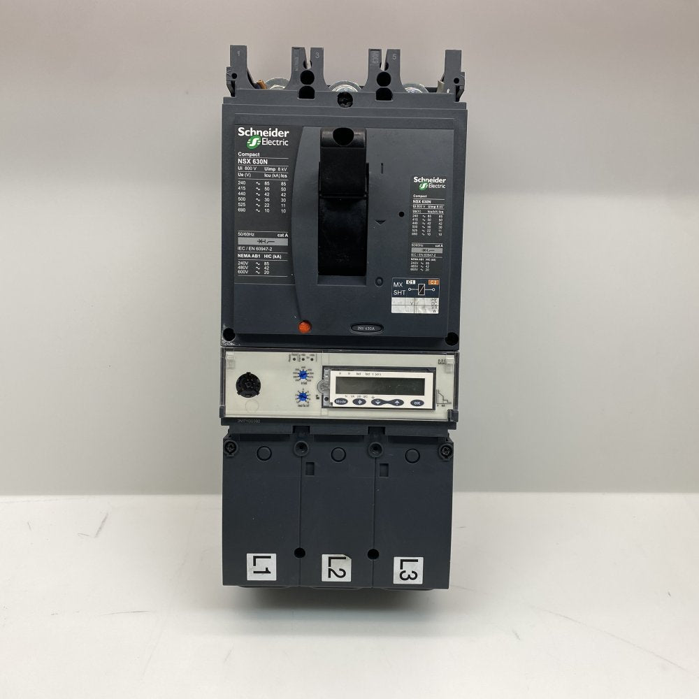 Industrial MCCB Micrologic NSX630N Schneider Electric 3P 630A LCD Meter